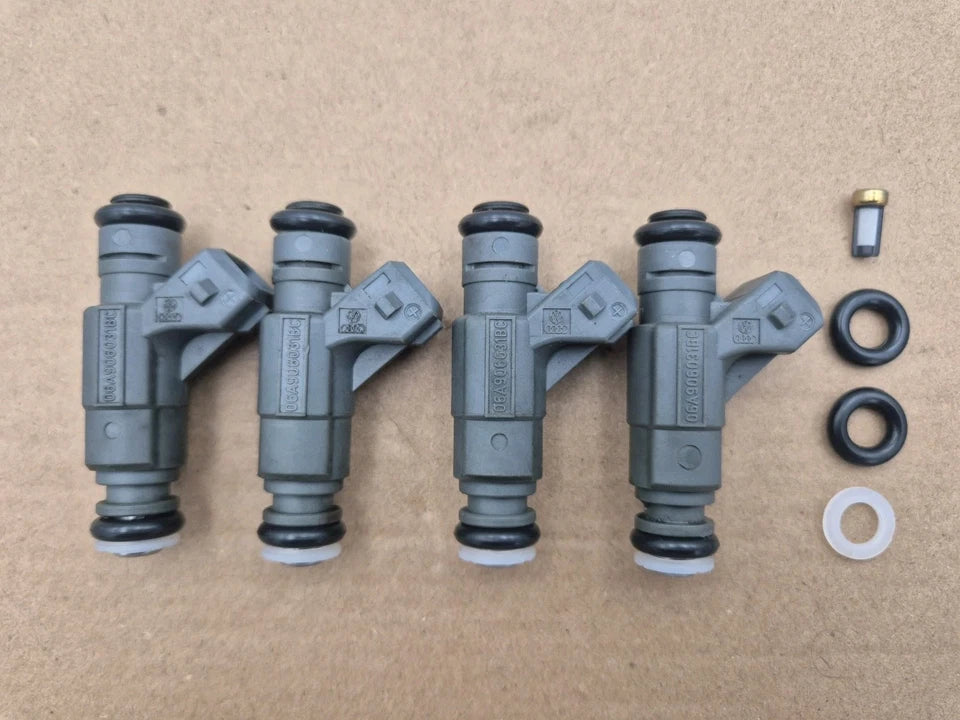 4x 1.8t VW AUDI Petrol Fuel Injector 0280156063 Bosch BAM 225 REFURBISHED + RAIL